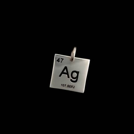 Silver Pendant represention periodic table of elemets ag