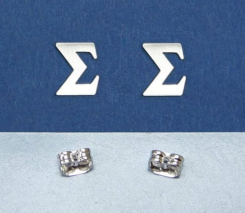 Sigma greek letter earrings