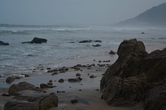 A rocky beach